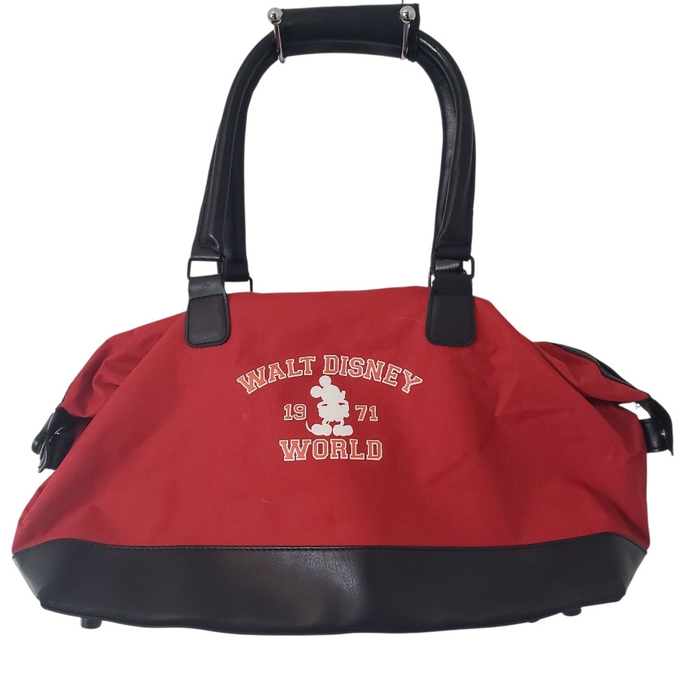 Walt Disney World Mickey Mouse 1971 Canvas Leather‎ Tote Duffle Gym Travel Bag